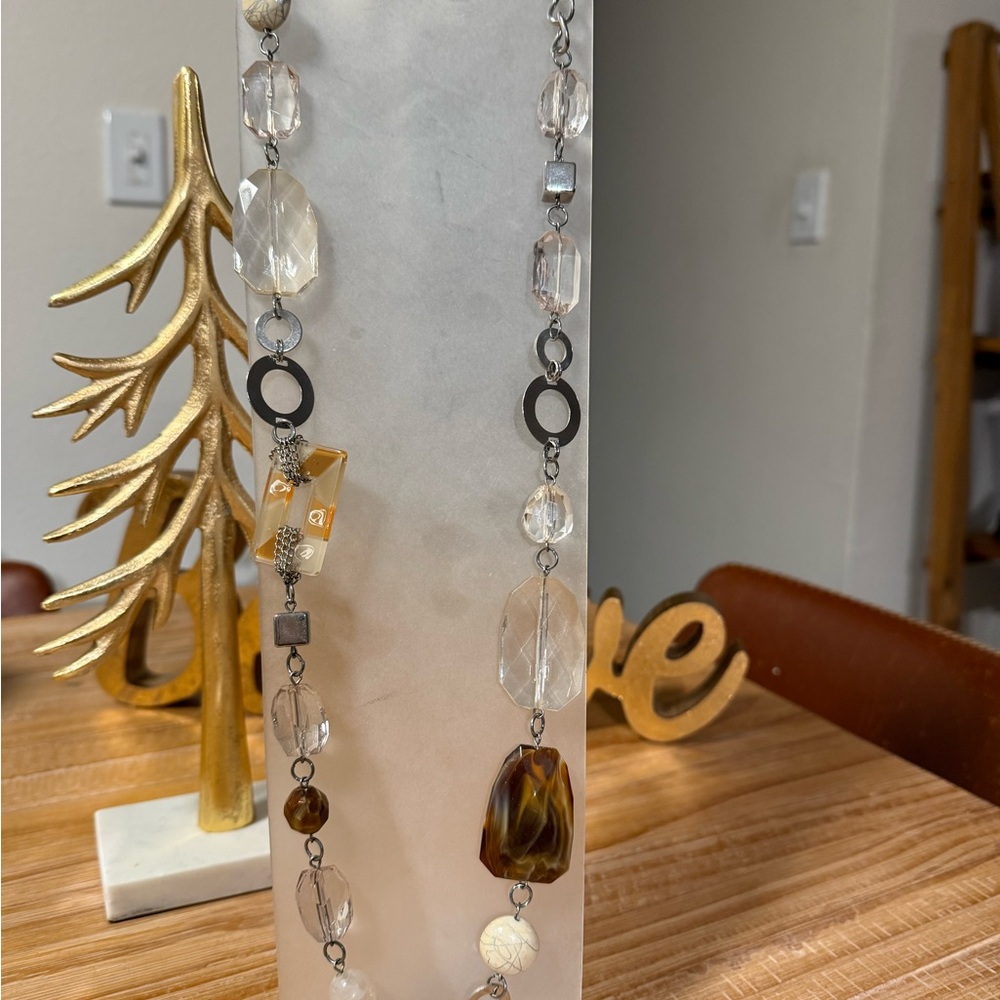 Elegant Beaded Necklace with Mixed stones-crystals.